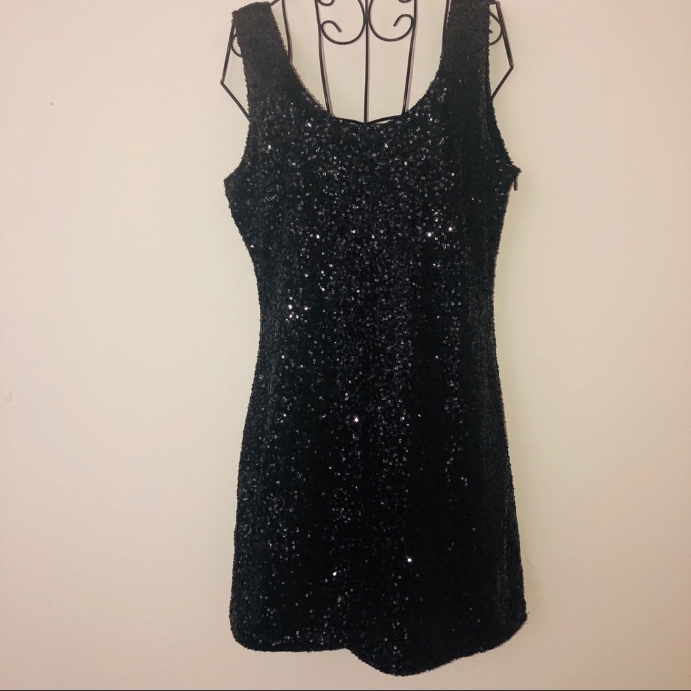 Foreign Exchange-Black Sequin Dress